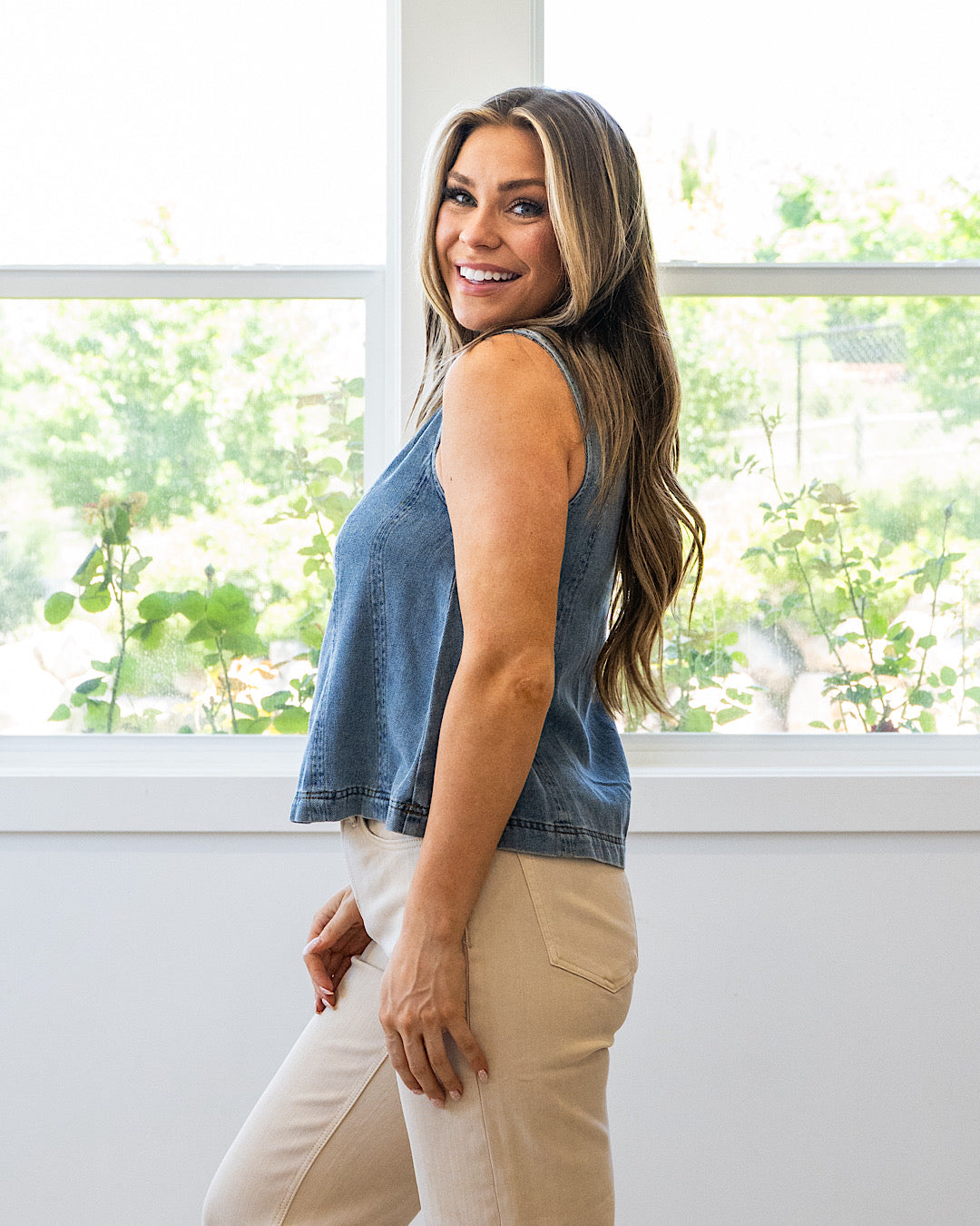 NEW! Rosalie Denim Tank Top Mine