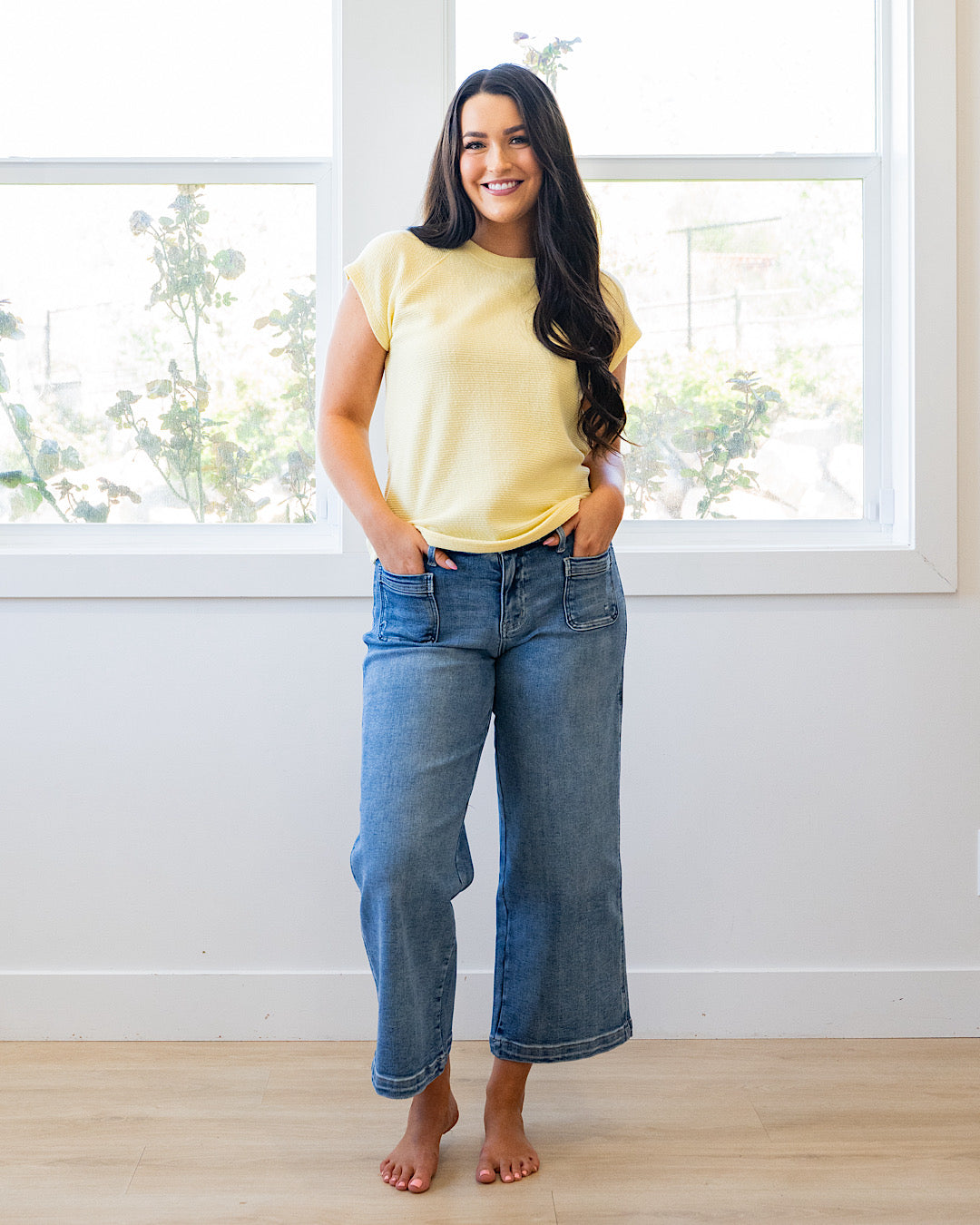 Justina Cloud Knit Short Sleeve Top - Banana Tres Bien