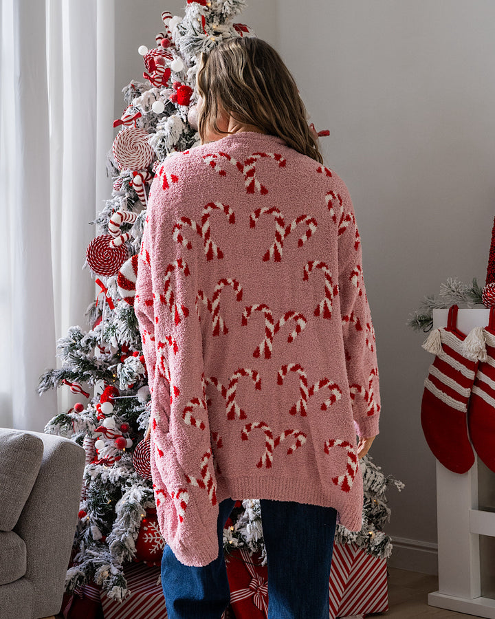 NEW! Christmas Cloud Open Cardigan - Candy Cane
