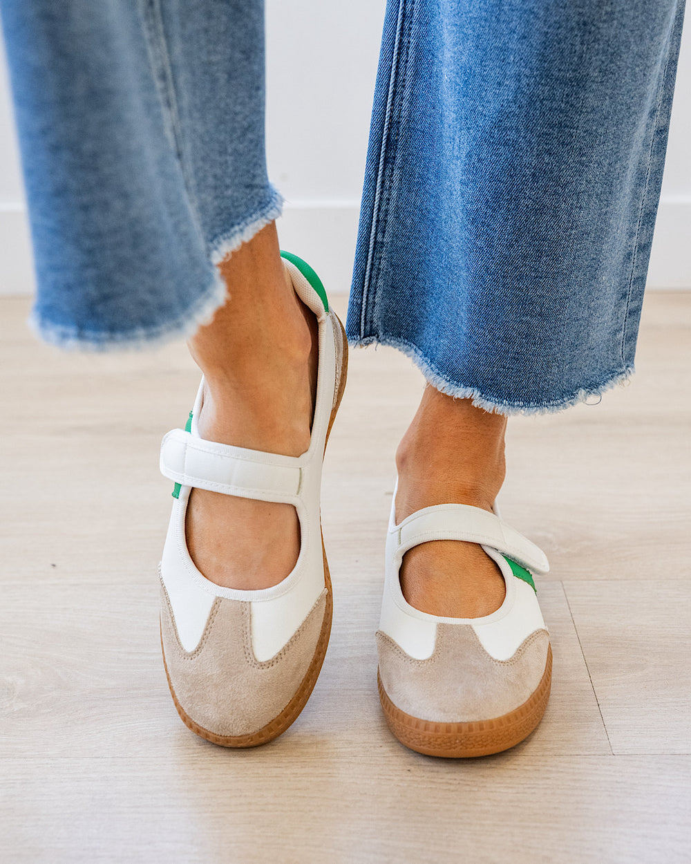 NEW! Corkys Calm Down Mary Jane Sneakers - White & Green Corkys Footwear