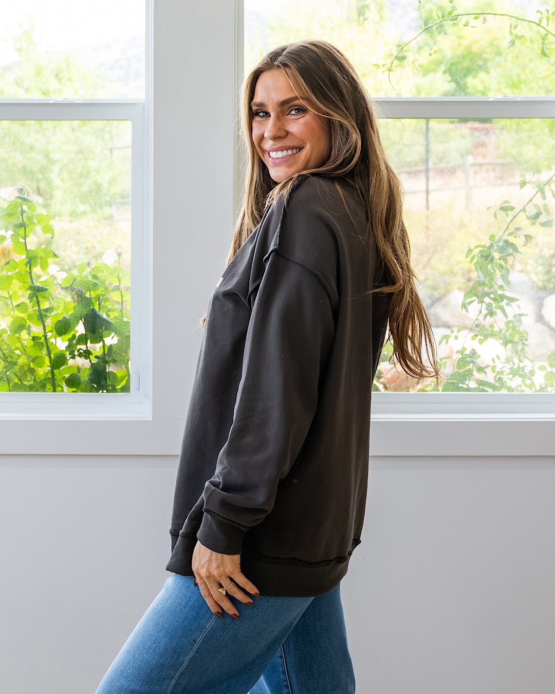 NEW! Game Day Reversible Mock Neck Sweatshirt - Muddy Gray