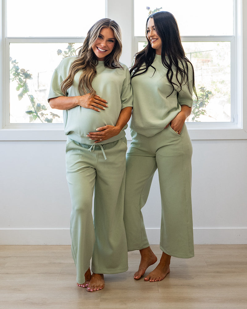 NEW! Macey Scuba Fabric Top - Pistachio Cream