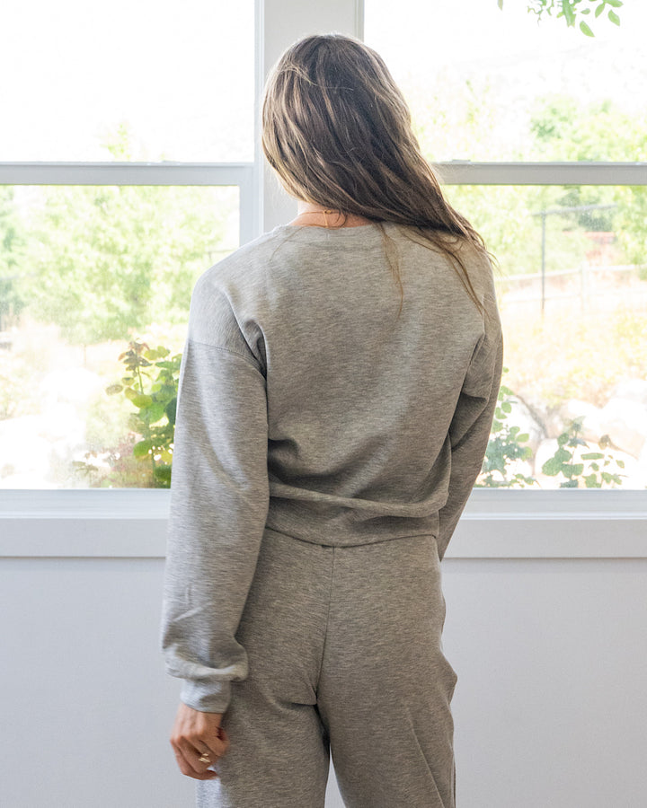 NEW! Sasha Scuba Fabric Sweatshirt - Heather Gray