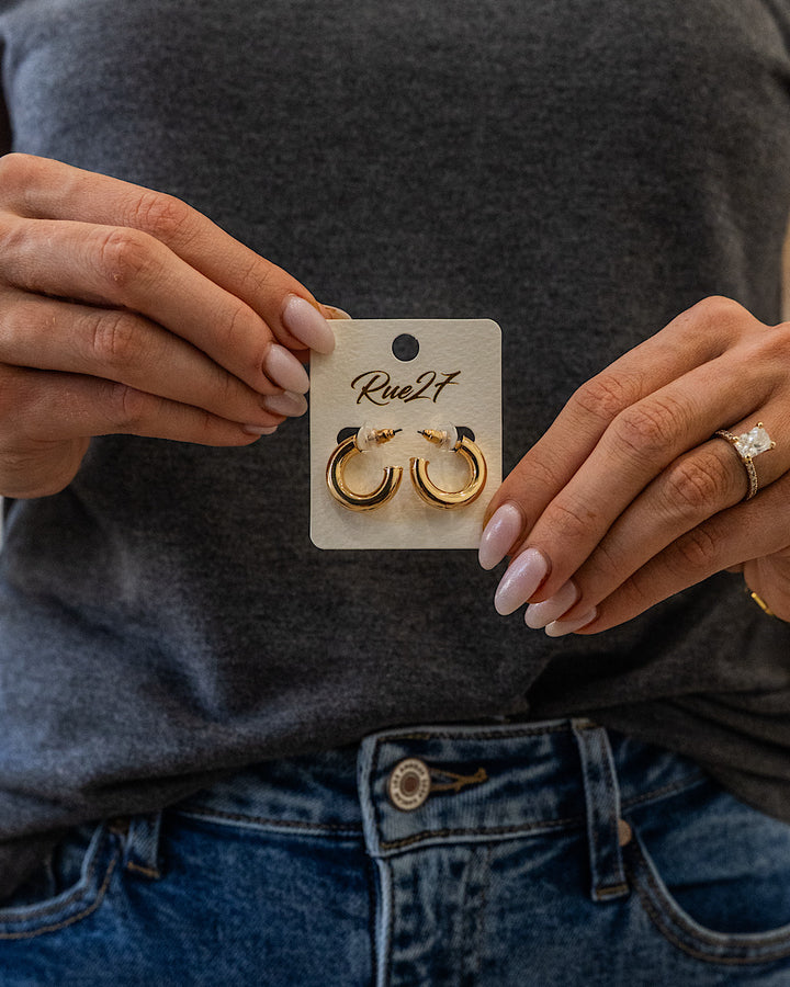 NEW! Bold Brass Hollow Hoop Earrings - Gold