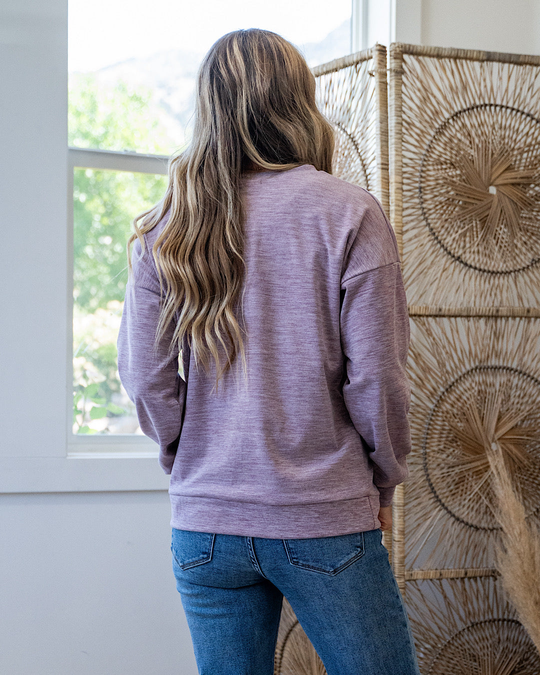 NEW! Another Life Marled Heavy Knit Top - Dusty Lavender
