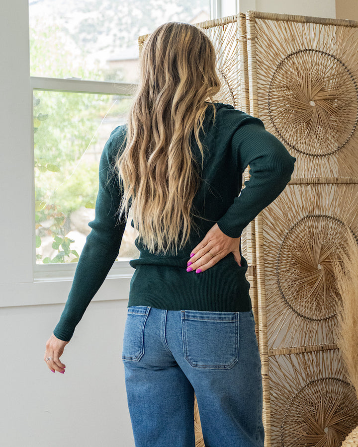 June Ribbed Sweater - Forest