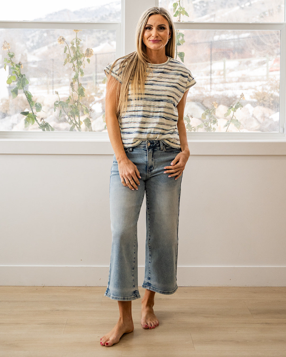 NEW! Alicia Striped Slub Knit Top - Jade