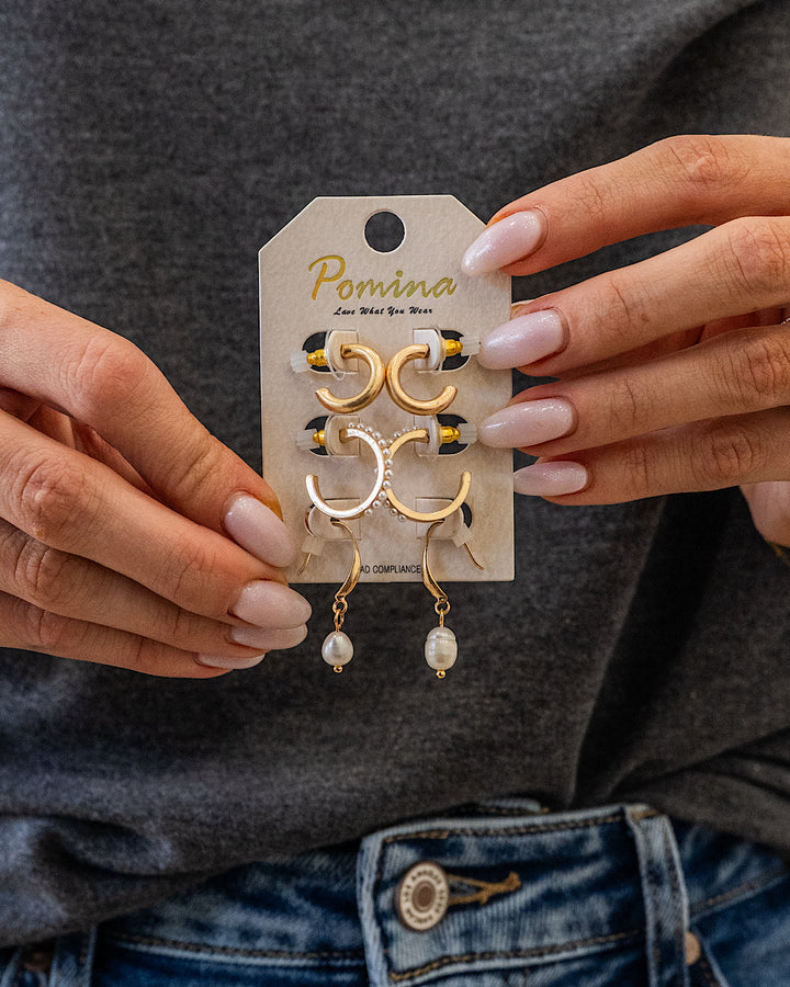 NEW! Gold Open Hoop Earring Set