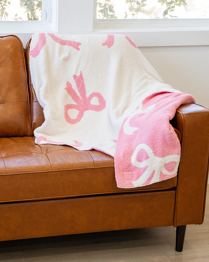 NEW! Comfy Luxe Throw Blanket - Pink Ribbon
