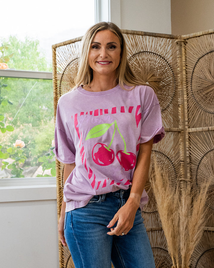 Mon Cheri Coquette Lavender Mineral Wash Tee Zutter