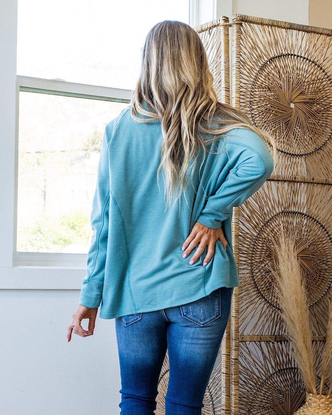 NEW! Adalyn Oversized Cozy Long Sleeve Top - Jade  Sew In Love   