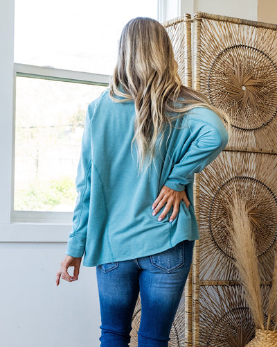 NEW! Adalyn Oversized Cozy Long Sleeve Top - Jade  Sew In Love   