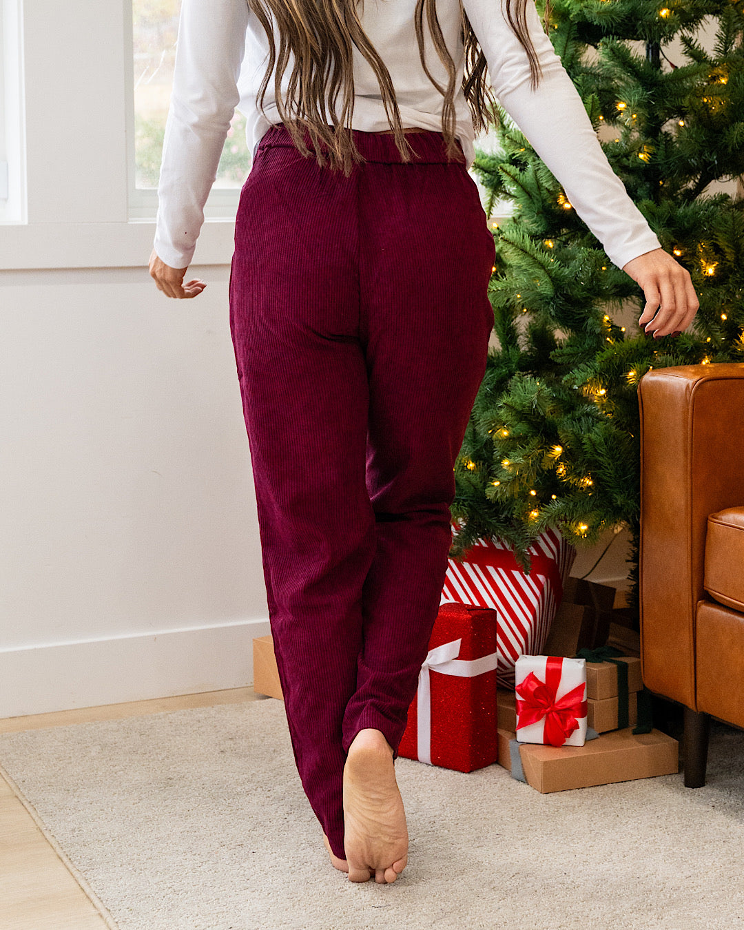 Corduroy Pants - Dark Burgundy FINAL SALE Zenana