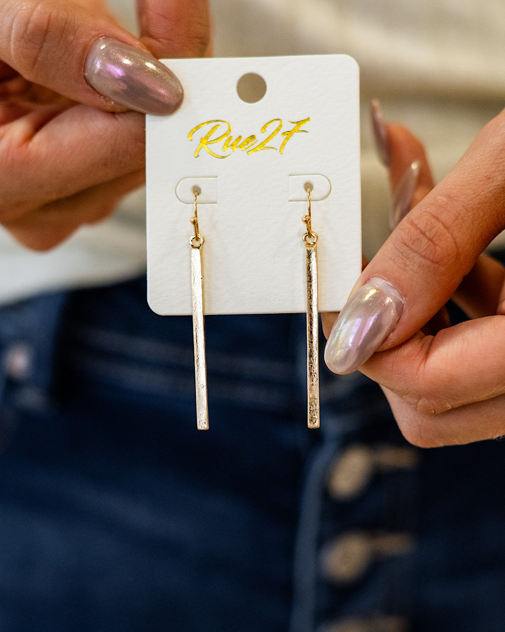 NEW! Gold Bar Earrings Trendy Wholesale