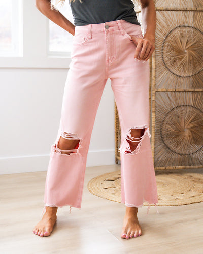 NEW! Vervet Powder Pink 90's Crop Flare Jeans  Vervet   