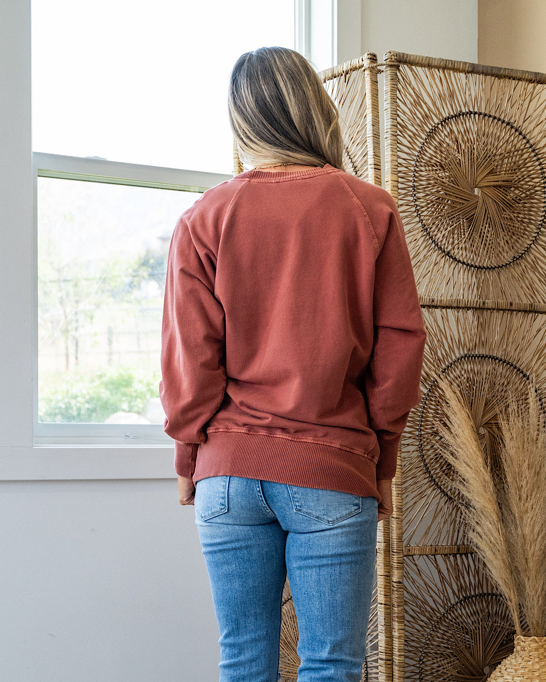 NEW! Girlfriend Crewneck Sweatshirt - Rust  Zenana   