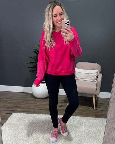 NEW! Corrine Oversized Dolman Top - Fuchsia