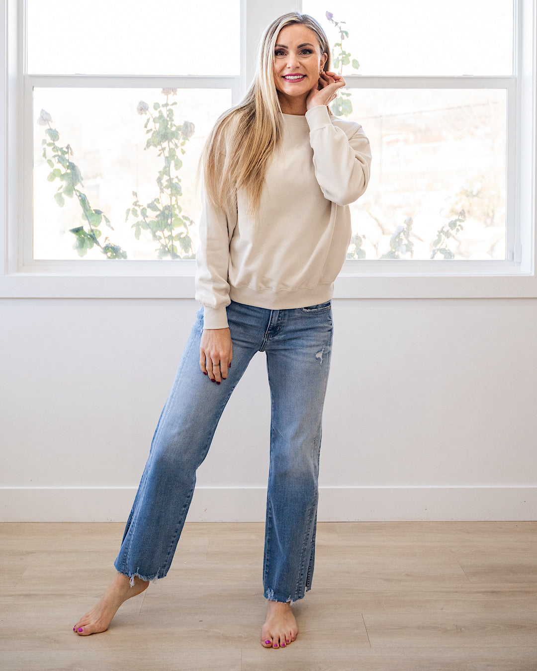 The Go To Fleece Crewneck Sweatshirt - Beige Reflex
