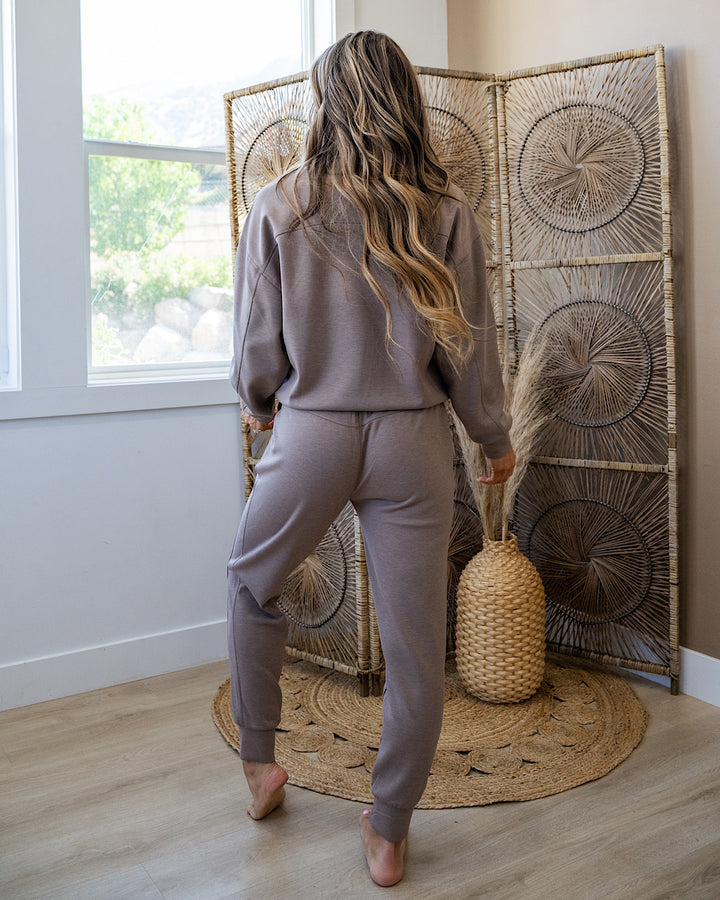 DOORBUSTER! Scuba Pullover and Jogger Set - Cocoa