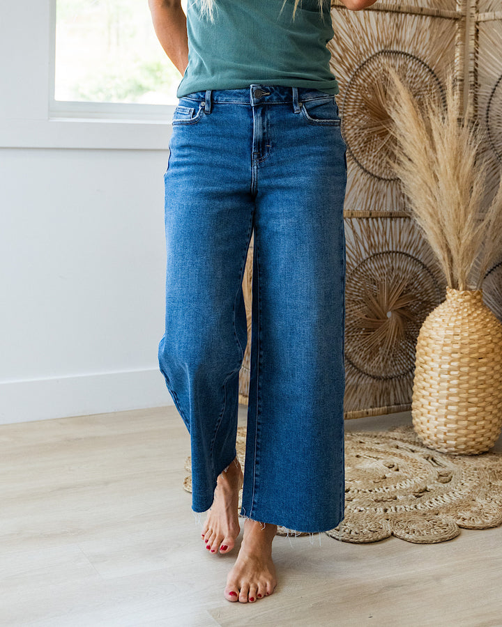 Hidden Nori Non Distressed Wide Leg Jeans  Hidden   