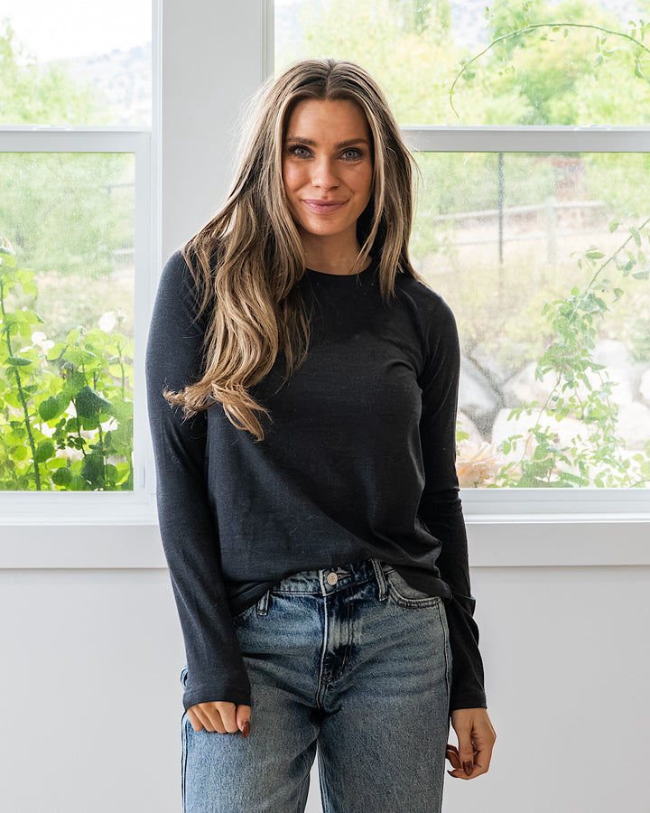 NEW! The Perfect Long Sleeve Top - Charcoal