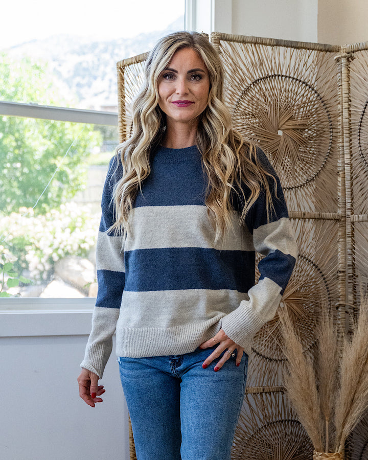 NEW! Penelope Striped Sweater - Denim