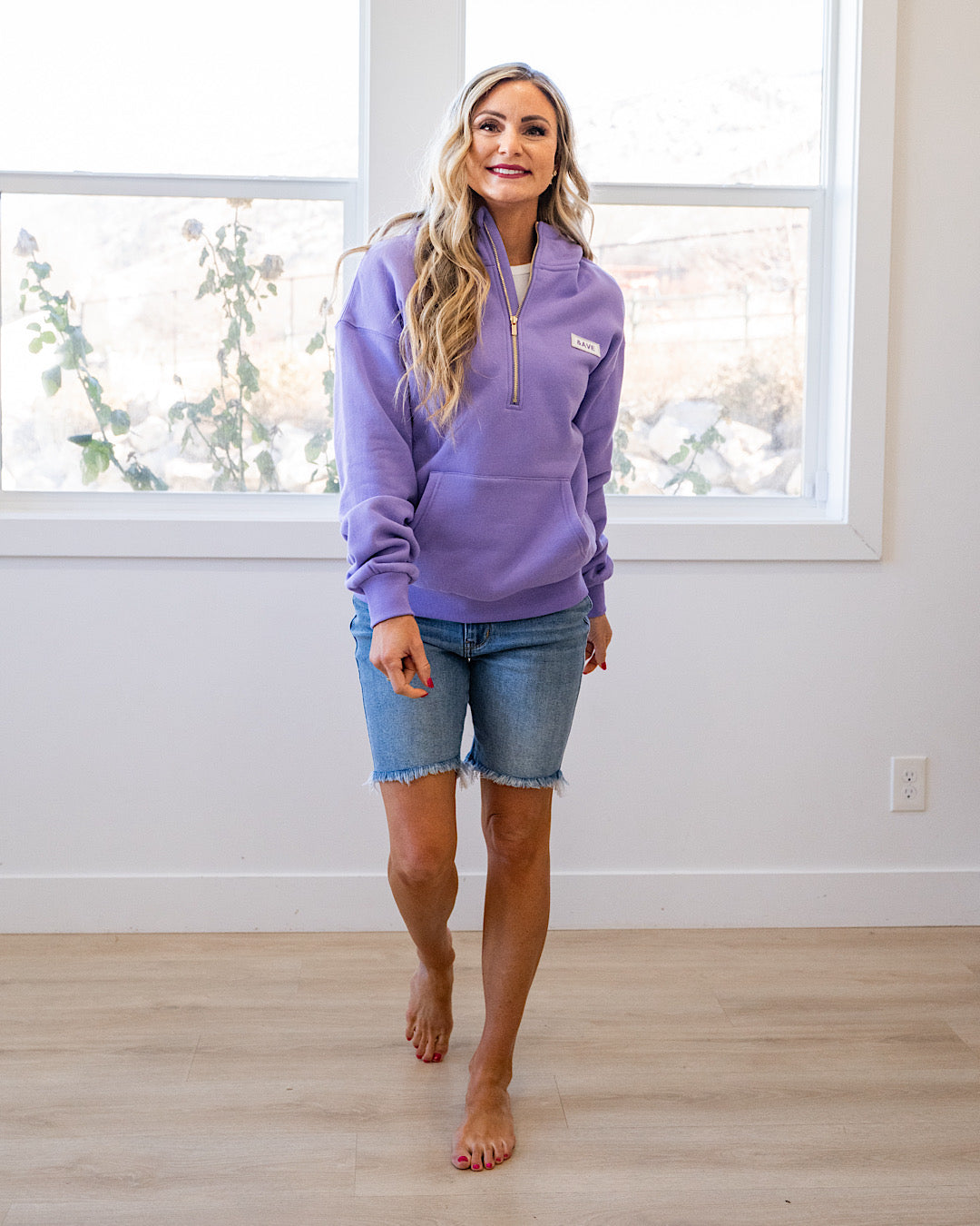 NEW! Ampersand Ave Comfort Zone HalfZip Hoodie - Lavender