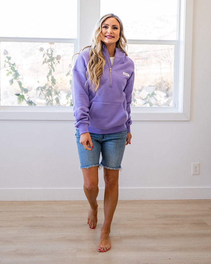 NEW! Ampersand Ave Comfort Zone HalfZip Hoodie - Lavender