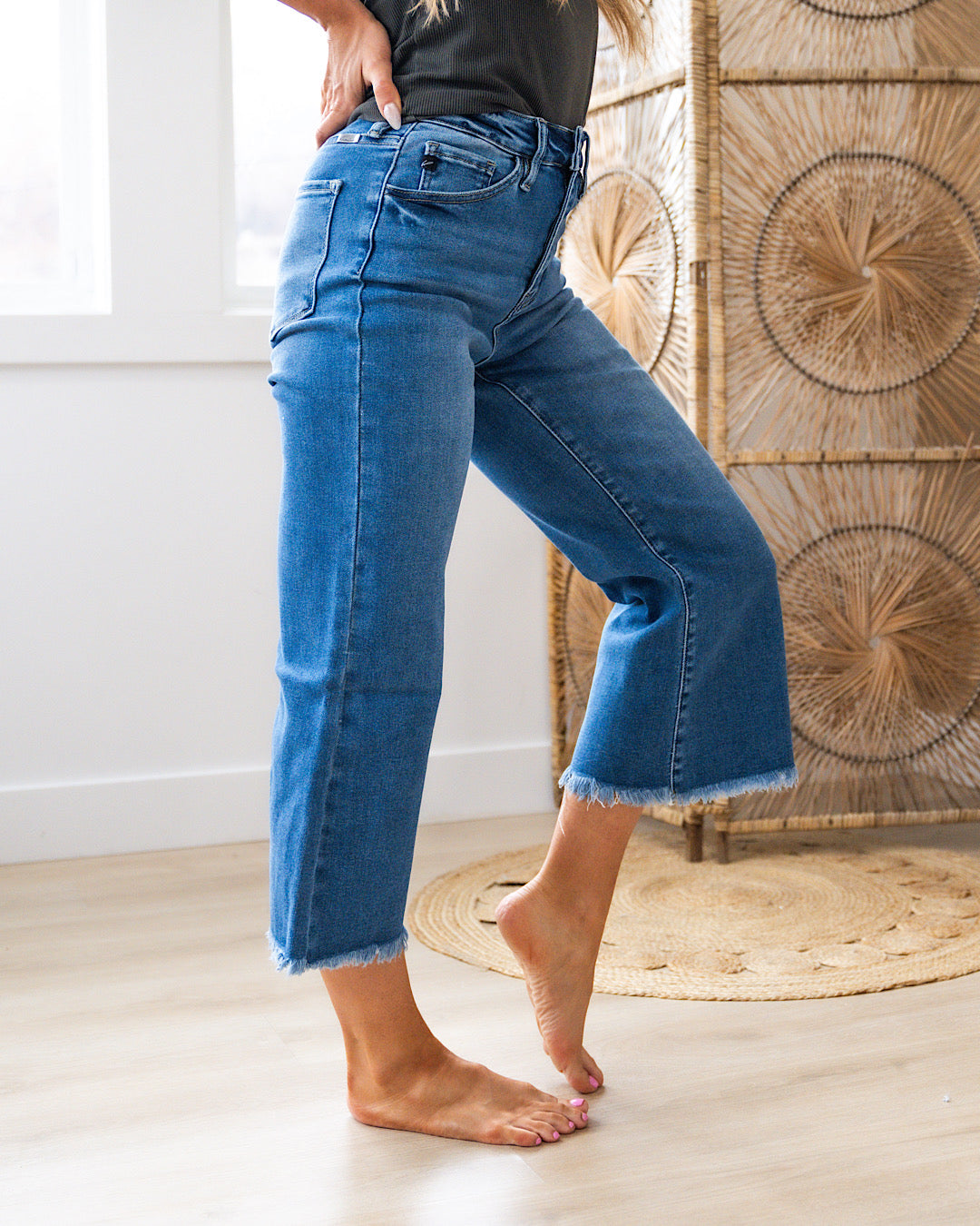 NEW! KanCan Time to Go Non Distressed Flare Capris  KanCan   