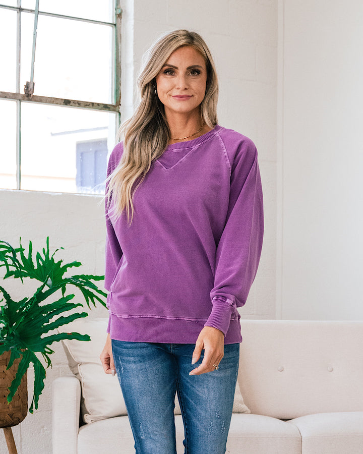 Girlfriend Crewneck Sweatshirt - Color Options Available! Zenana Light Plum