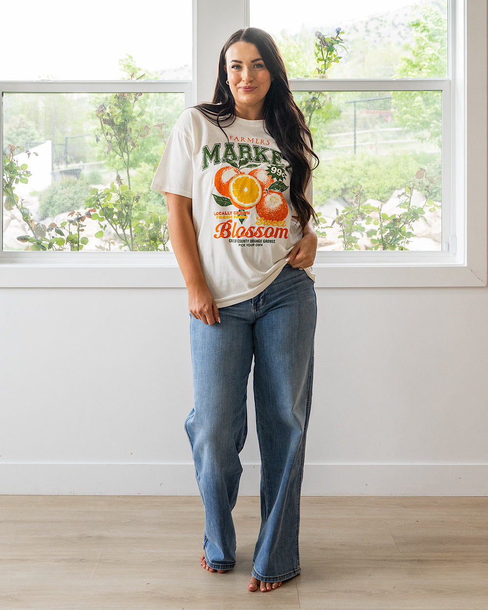 NEW! Farmer's Market Blossom Tee - Ivory Tres Bien