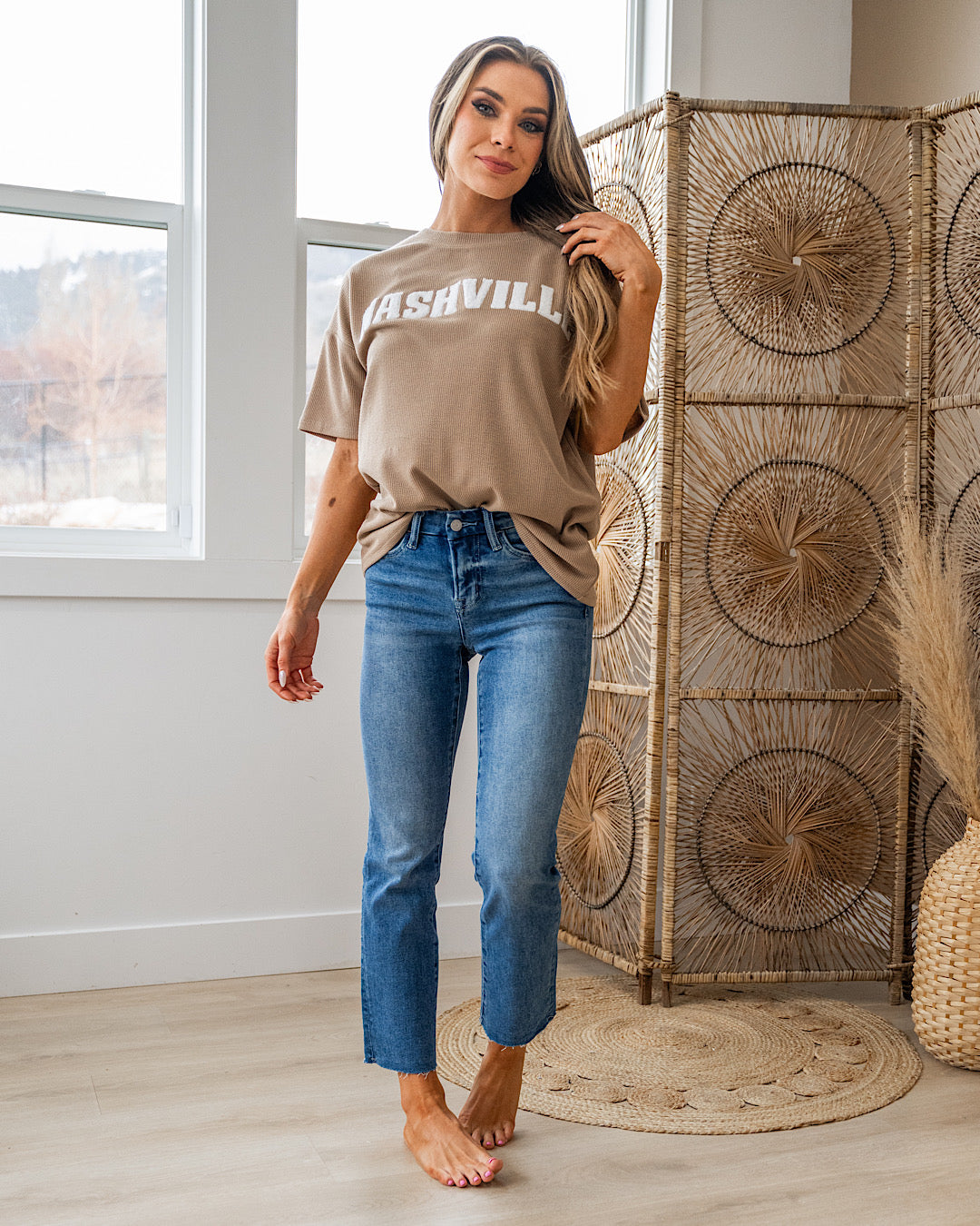 NEW! Nashville Ribbed Taupe Top  Haptics   