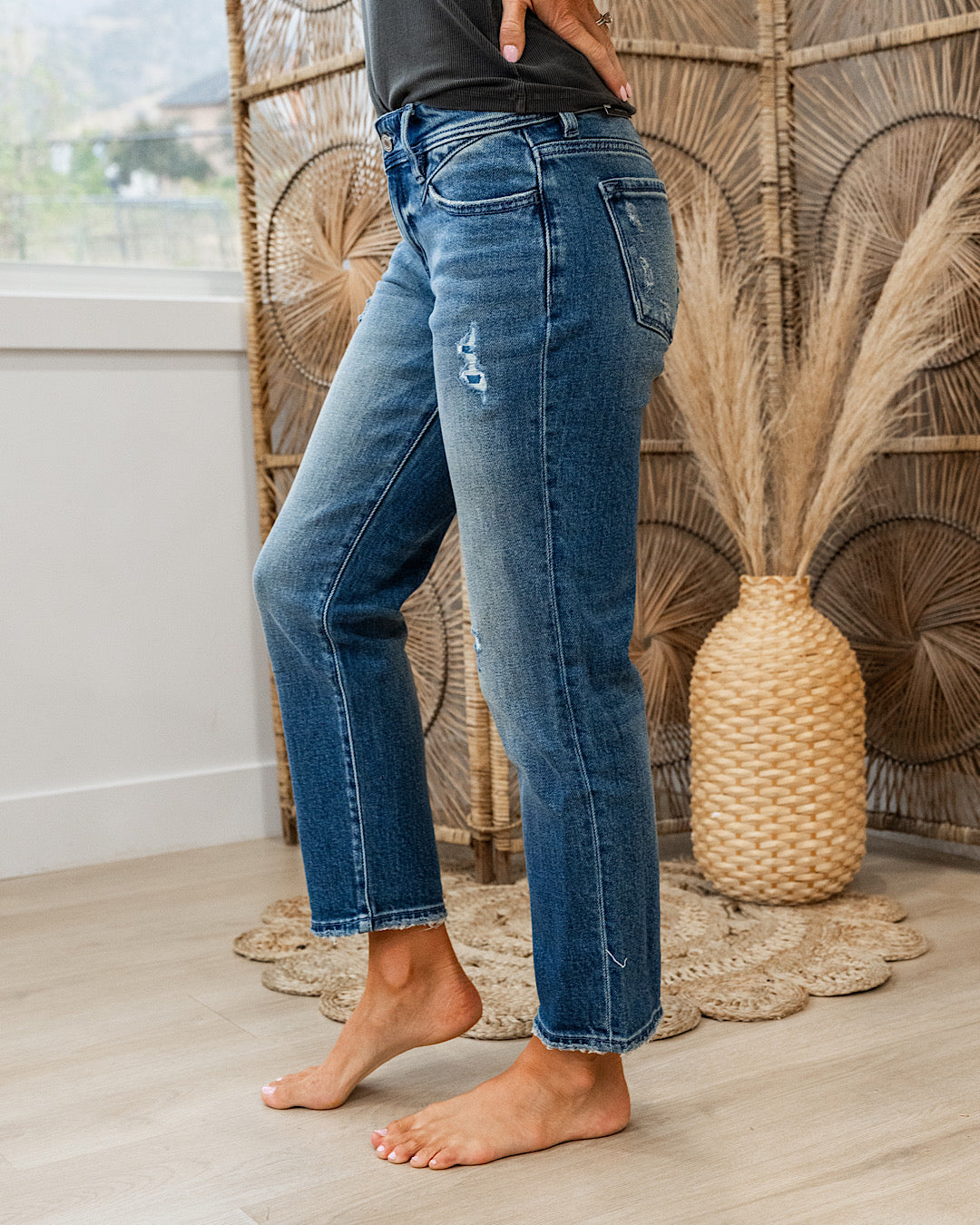 NEW! KanCan Quinn Slight Distressed Straight Jeans  KanCan   