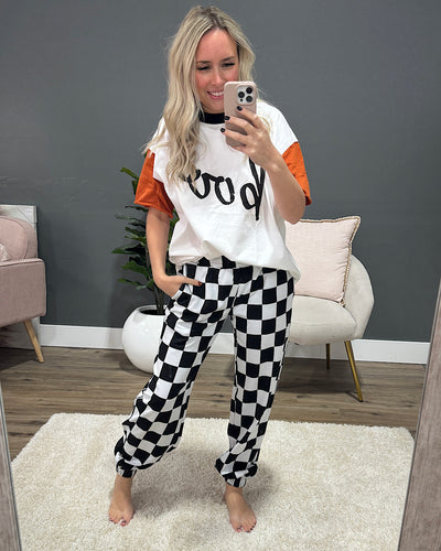 NEW! Ampersand Ave Black Jack Checkered Joggers  Ampersand Ave   