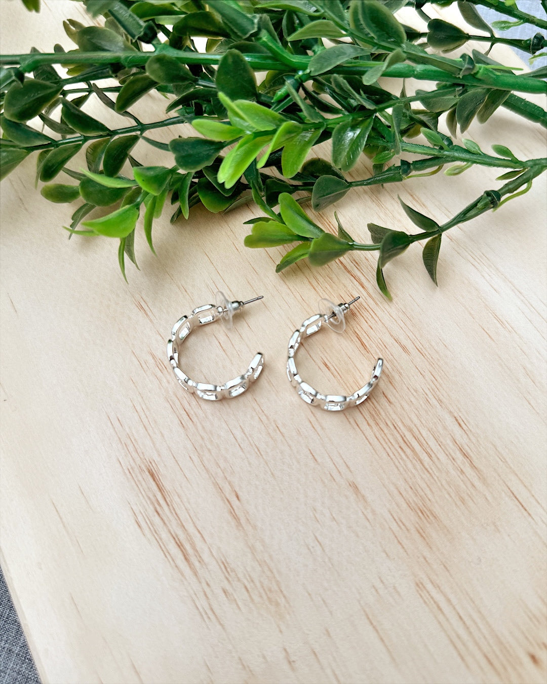 NEW! Silver Geometric Open Hoop Earrings  Trendy Wholesale   