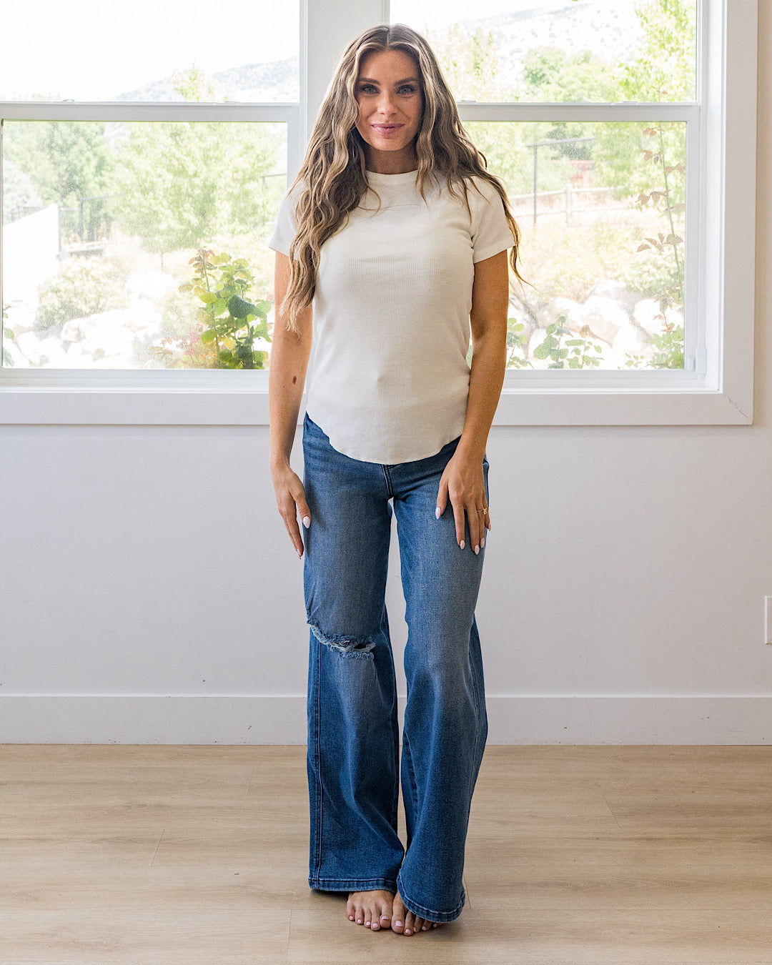 Brenley Ribbed Knit Top - Ivory