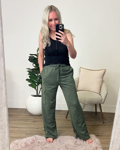 Rae Mode Cargo Lounge Pants - Light Olive  Rae Mode   