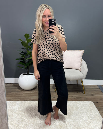 Marcie Taupe Animal Print Top  Bombom   