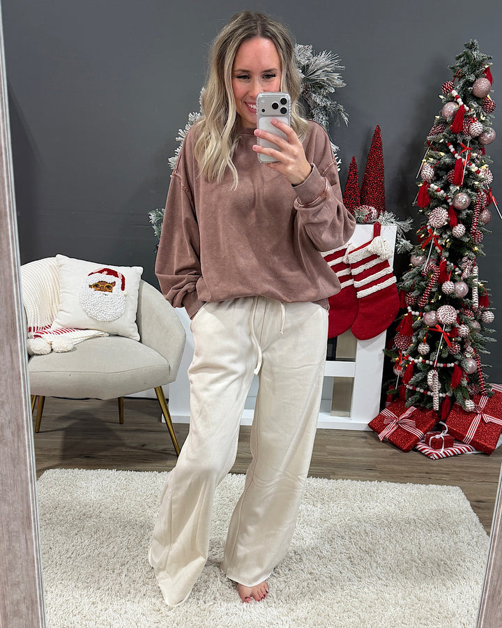 NEW! Wide Leg Lounge Pants - Sand Beige Zenana