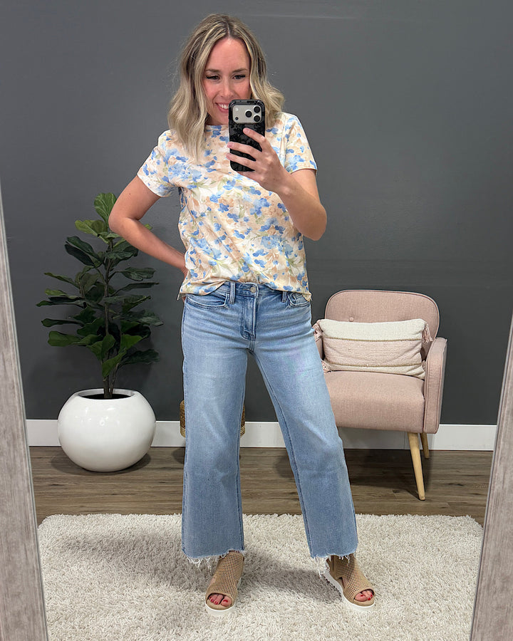 NEW! Vervet Prove It Cropped Wide Leg Jeans Vervet