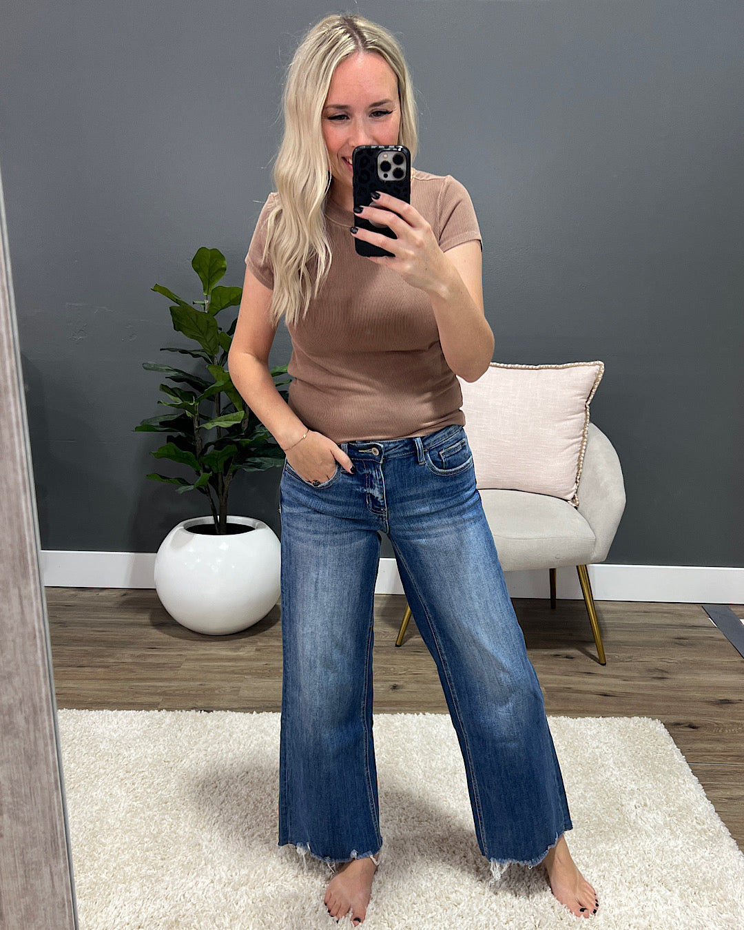 Lovervet What If Non Distressed Wide Leg Jeans  Vervet   