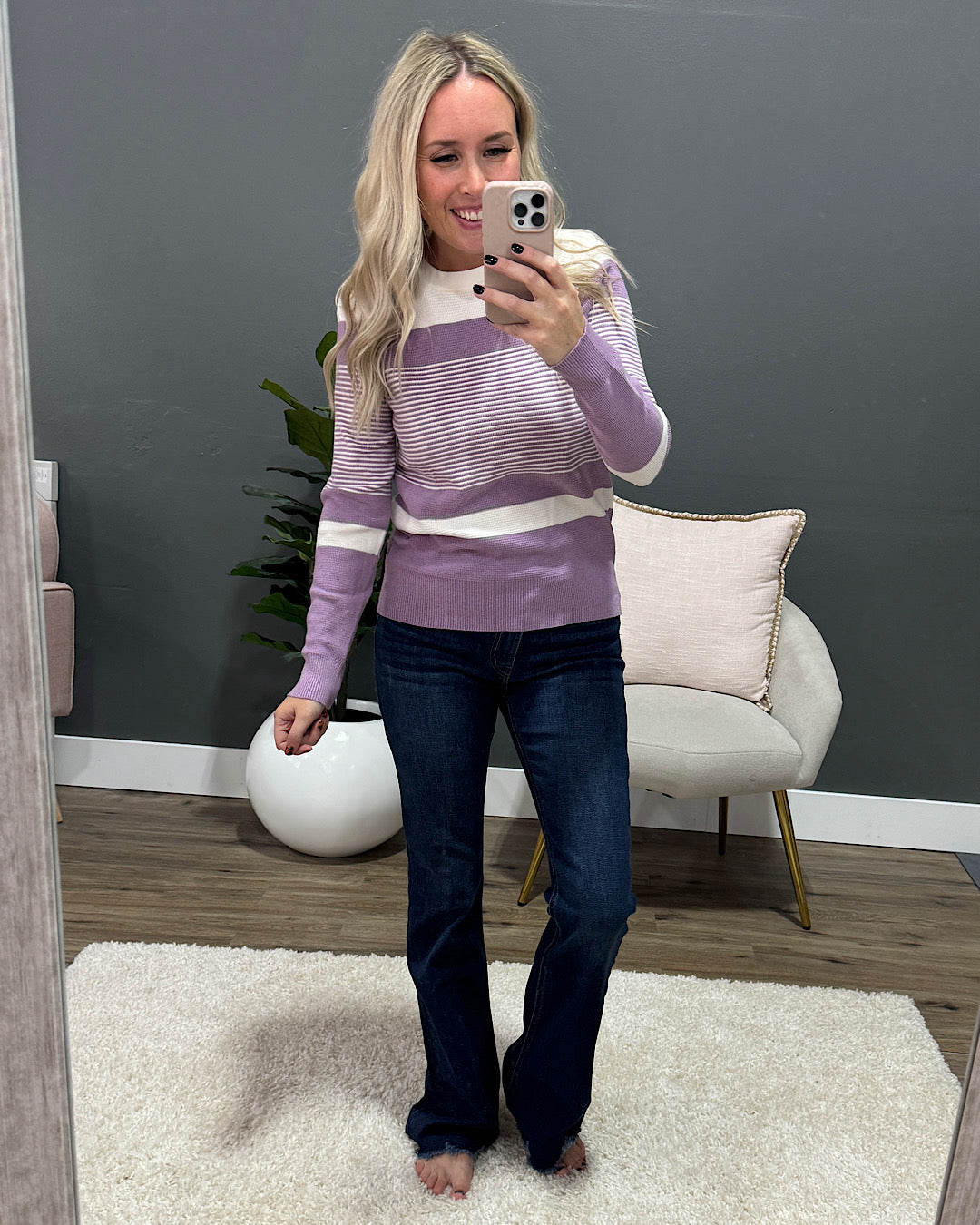 Courtney Striped Sweater - Lavender FINAL SALE Staccato