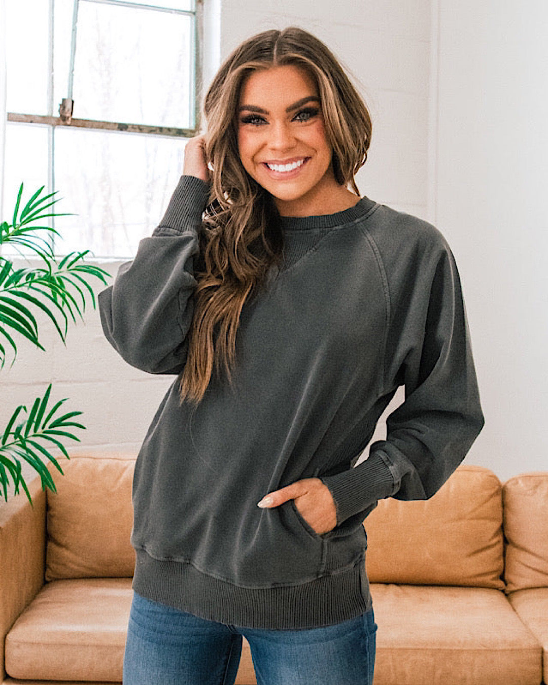 Girlfriend Crewneck Sweatshirt - Color Options Available! Zenana Black