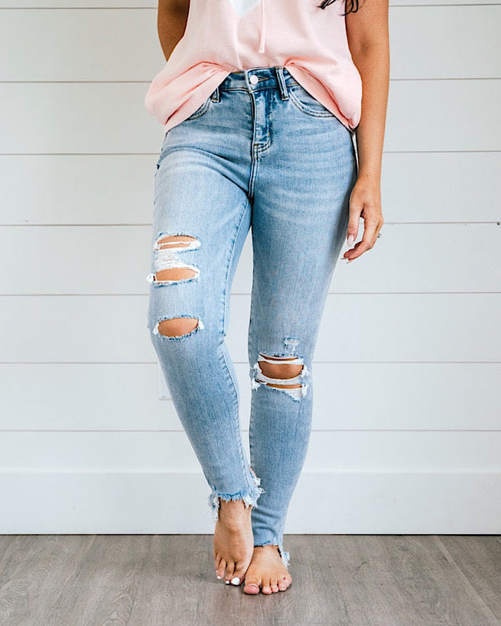 Lovervet Wonder About You Distressed Skinny Jeans FINAL SALE Vervet