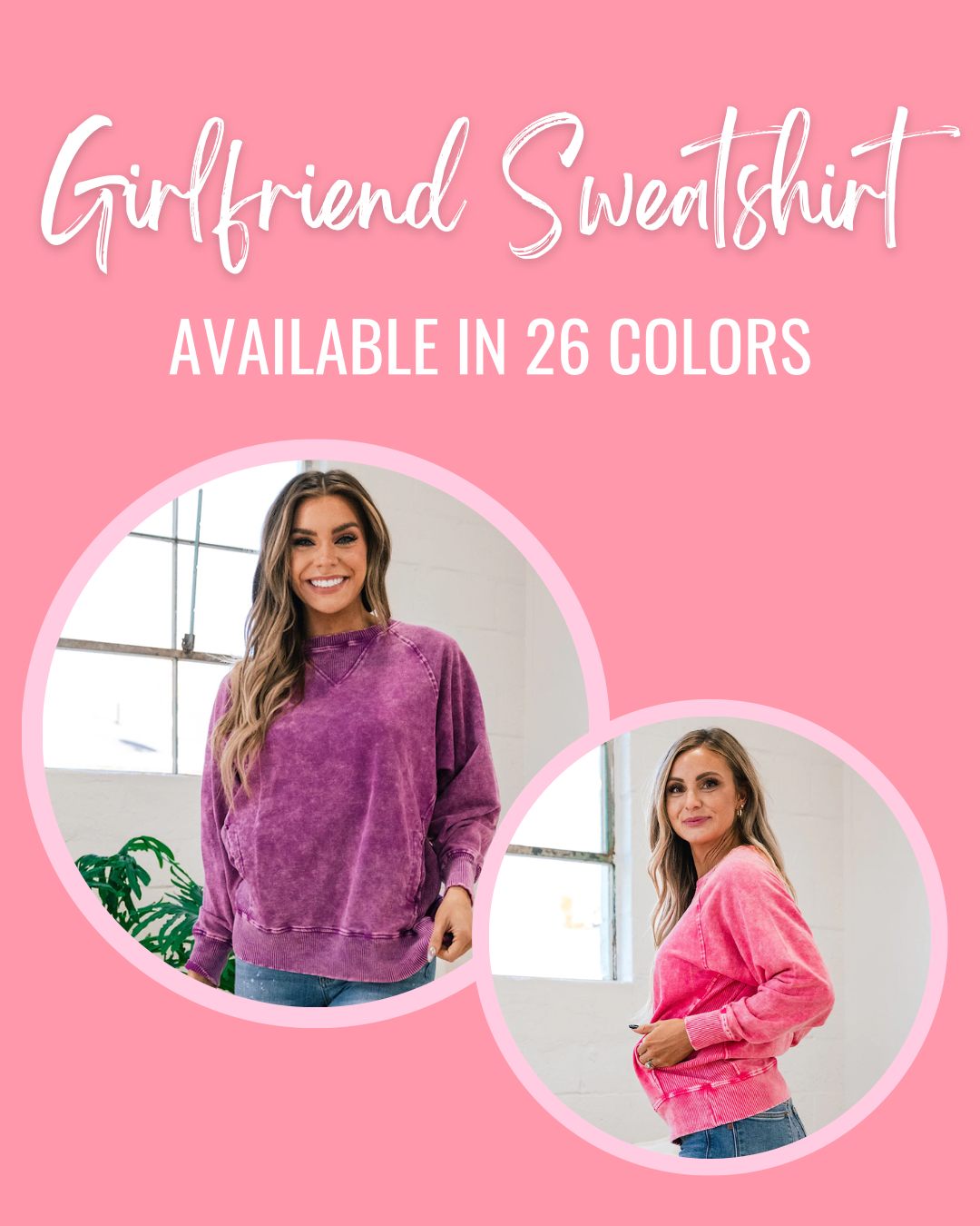 Girlfriend Crewneck Sweatshirt - Color Options Available! Zenana