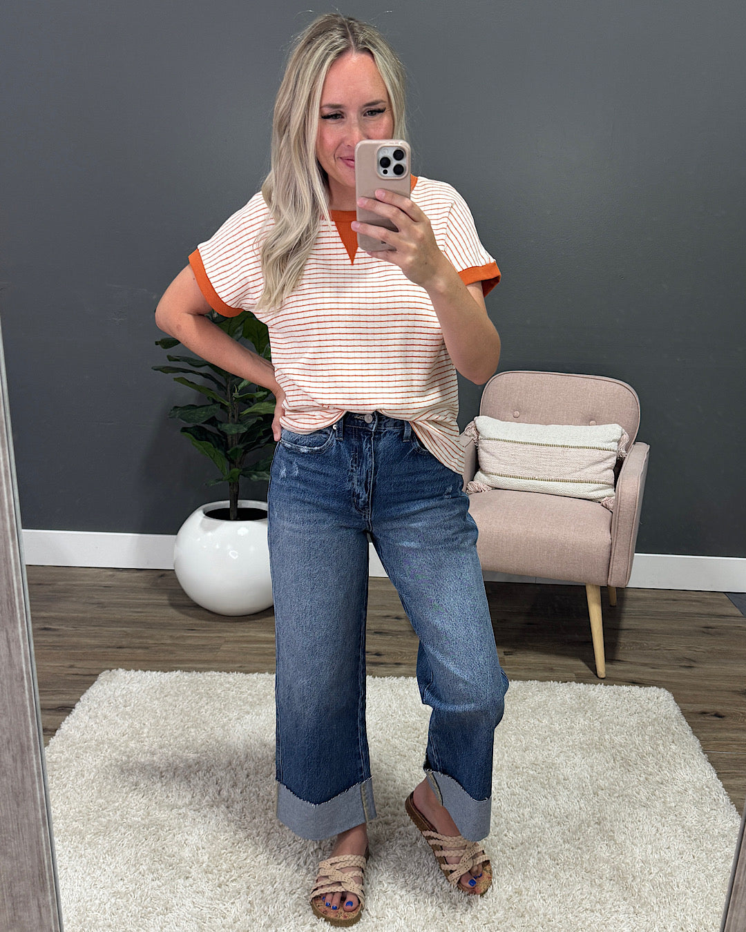 NEW! KanCan Addison Rolled Hem Wide Leg Jeans KanCan