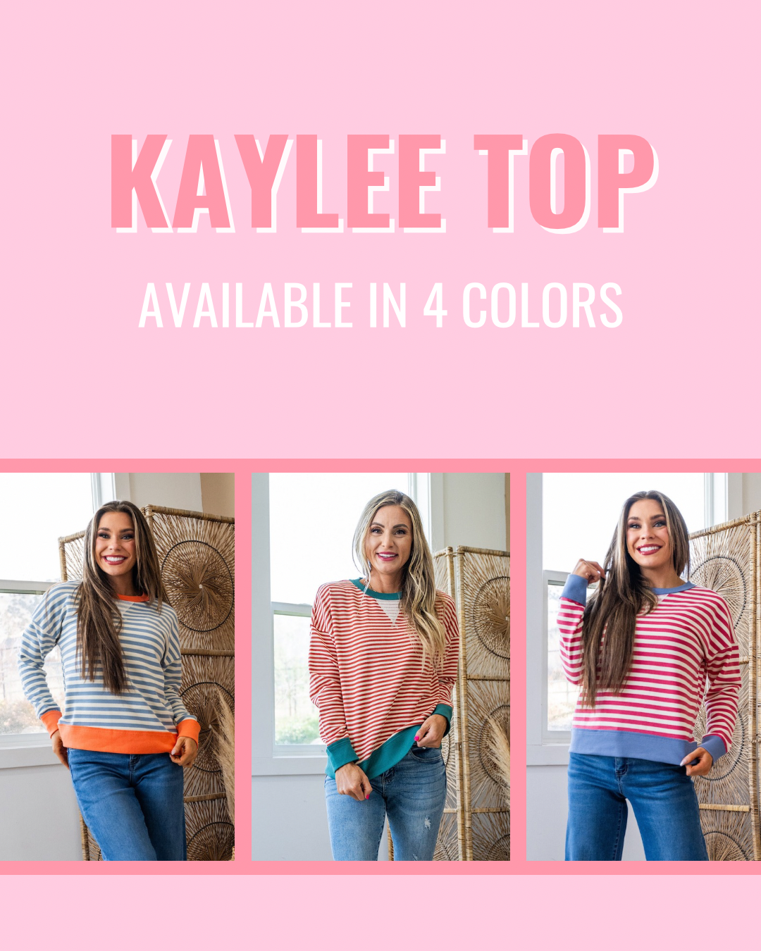 Kaylee Striped Top - Color Options Available! Staccato