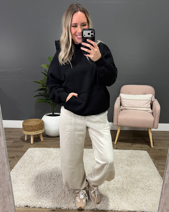 Rae Mode Fleece Oversized Hoodie - Black Rae Mode