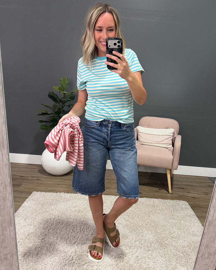 NEW! Julie Striped Knit Top - Pink & Ivory