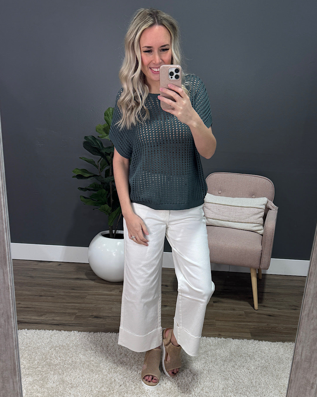 NEW! Darci Open Weave Top - Jade Zenana